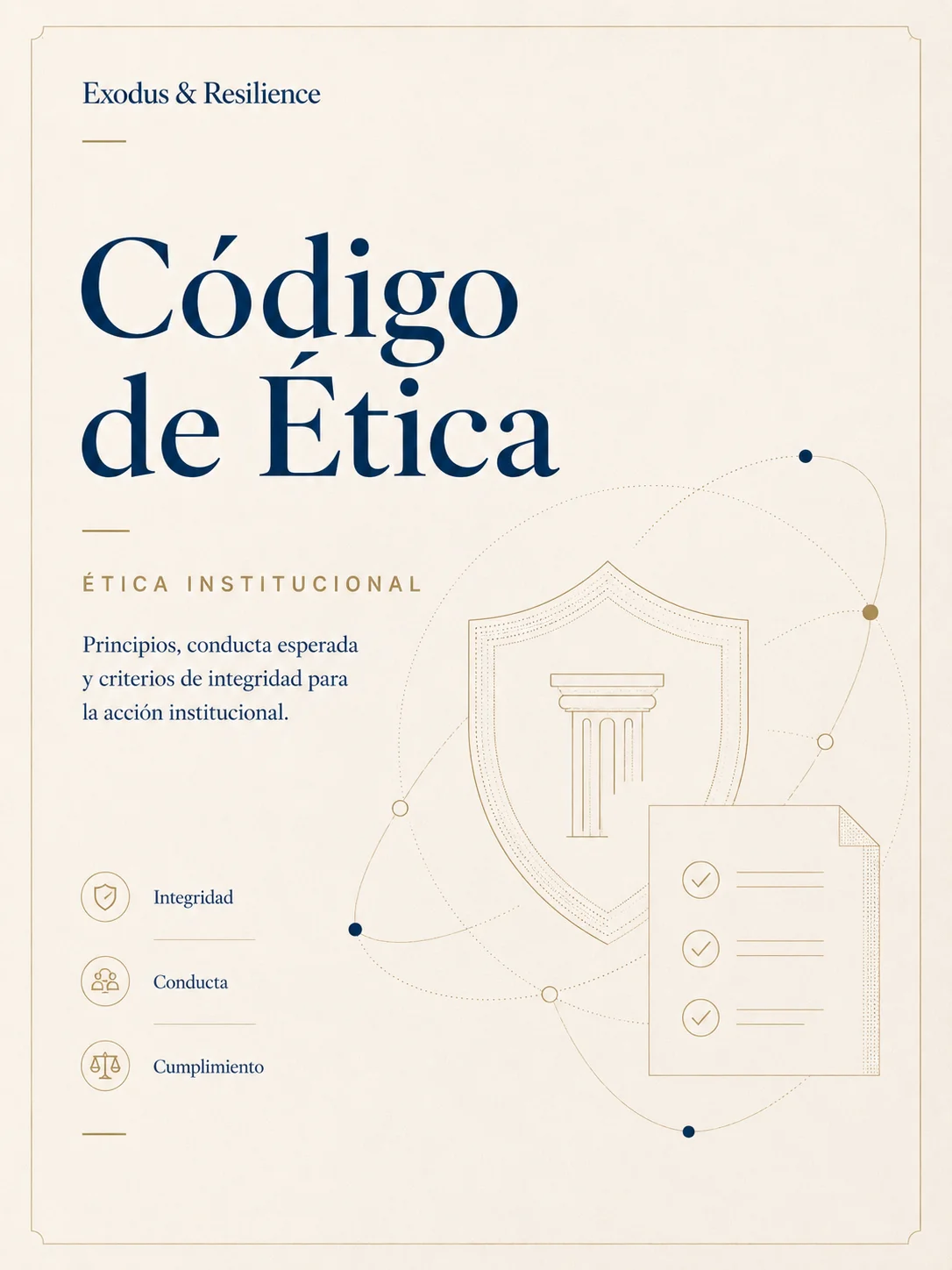 Portada Código de ética · Exodus & Resilience