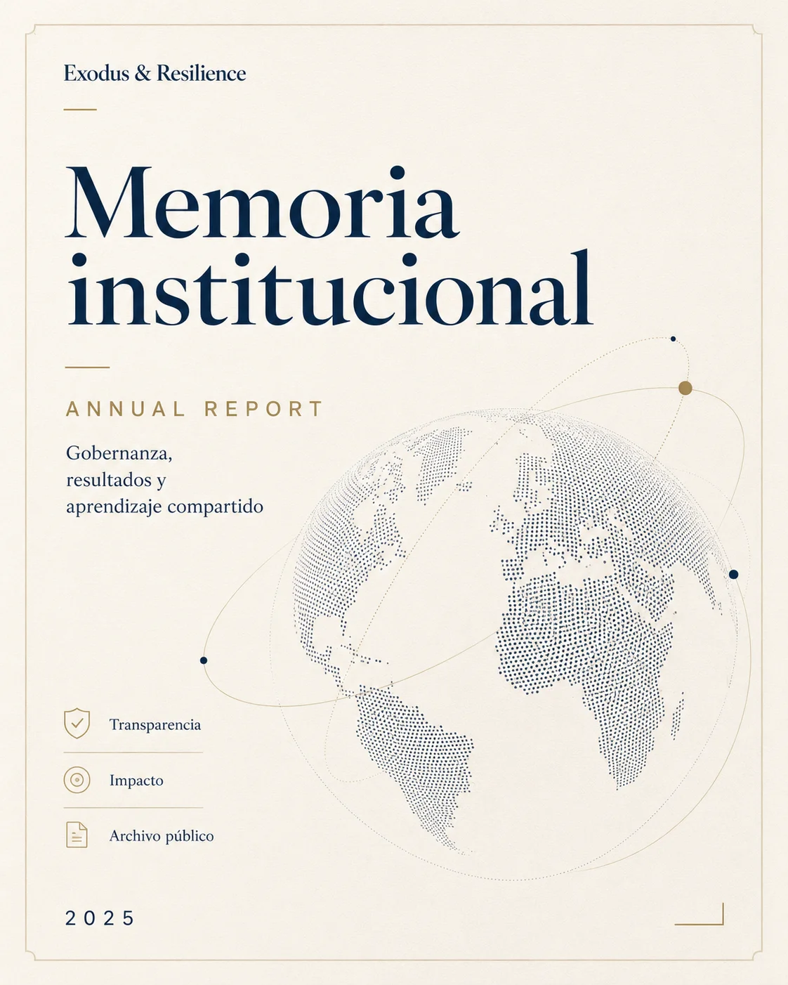 Portada Memoria institucional · Exodus & Resilience